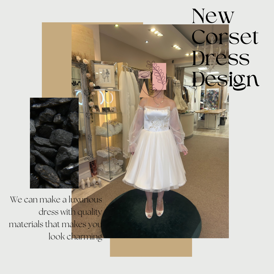 Light pink corset dress with pleated tulle made to measure