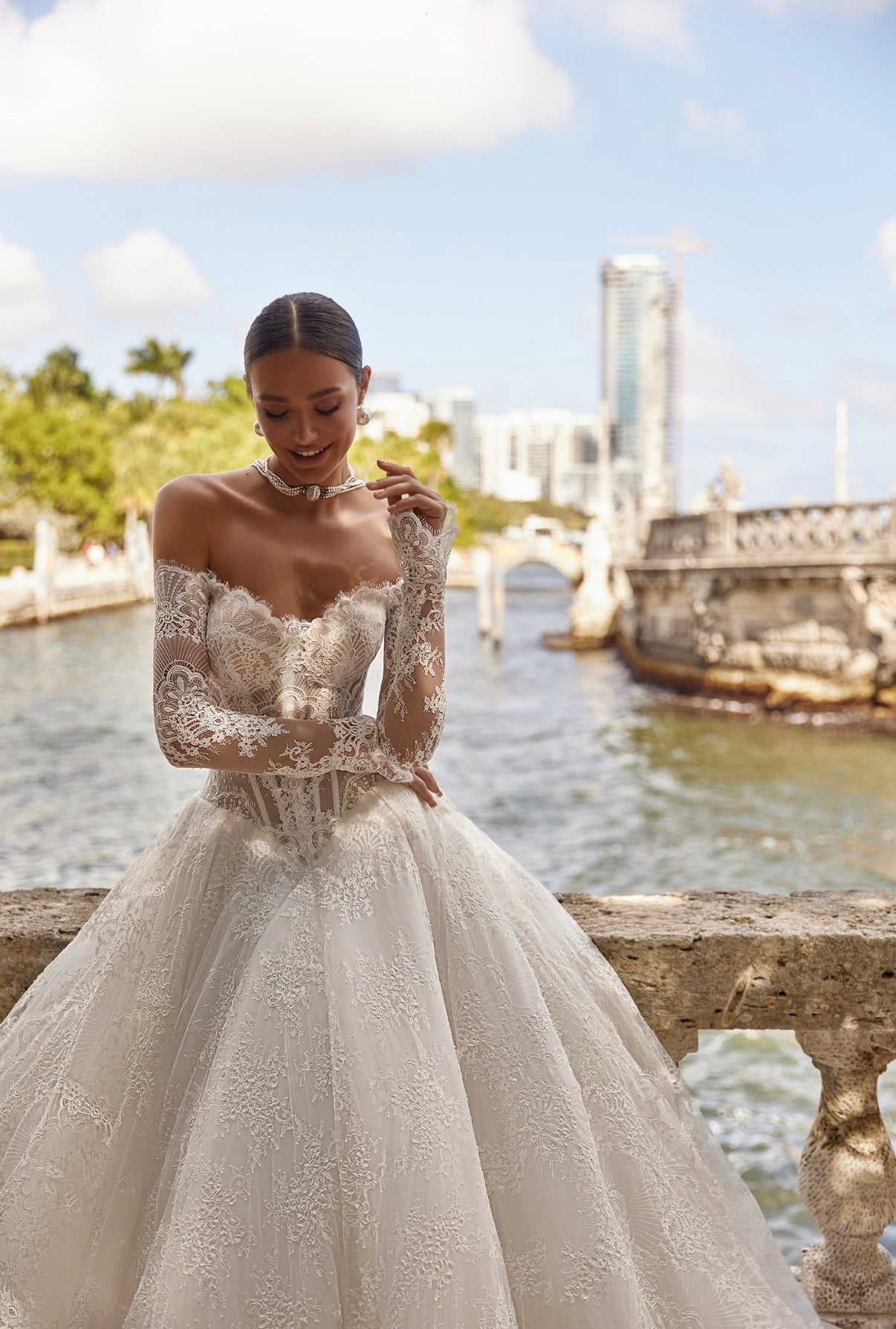 Oksana Mukha Wedding Dress ISOLDE – Size 48 | Ivory